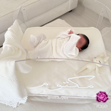Load image into Gallery viewer, Custom Acrylic Rocking Bed for Newborns – Personalized Name