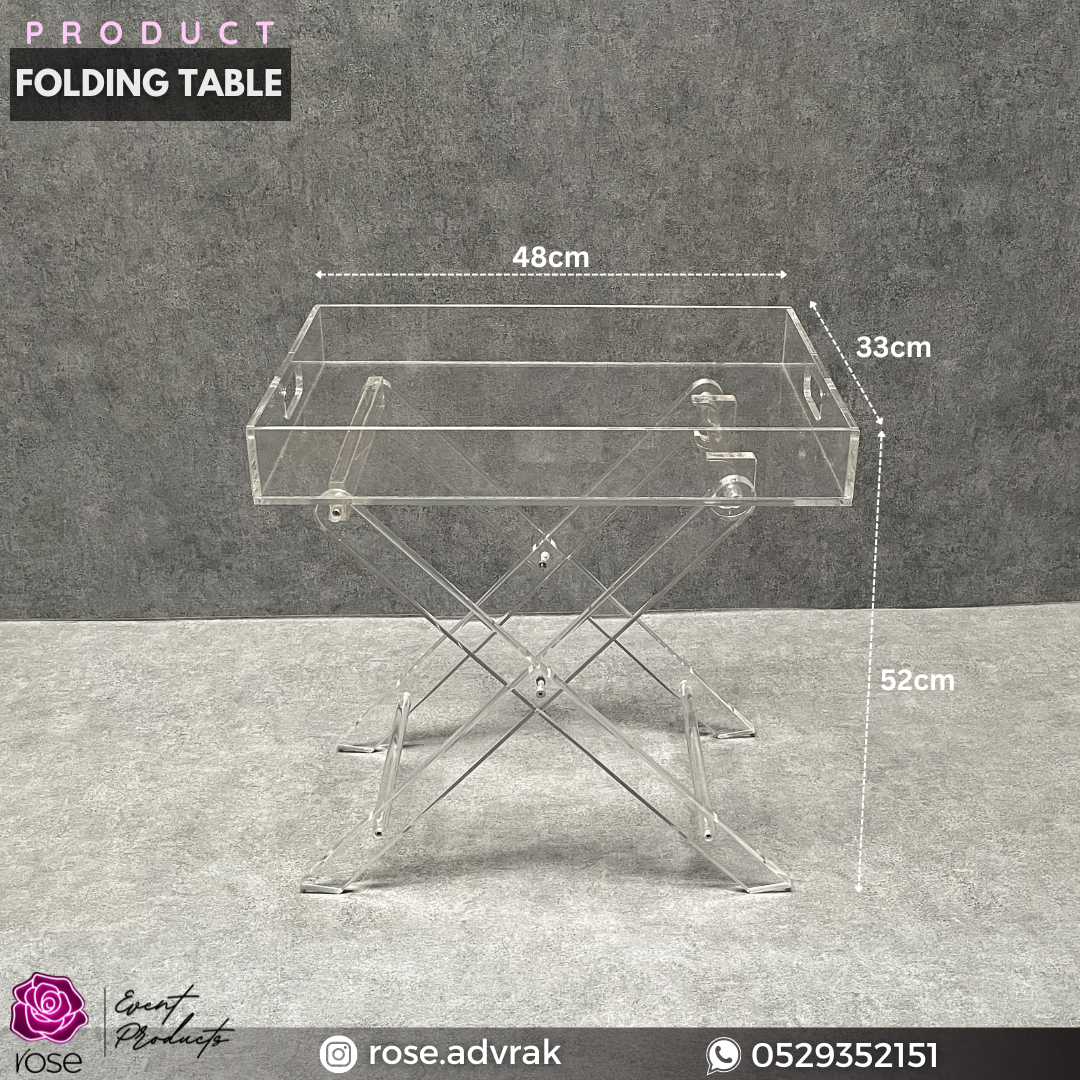 Folding Table – Rose Acrylic