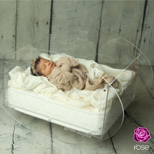 Load image into Gallery viewer, Custom Acrylic Rocking Bed for Newborns – Personalized Name
