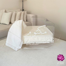 Load image into Gallery viewer, Custom Acrylic Rocking Bed for Newborns – Personalized Name
