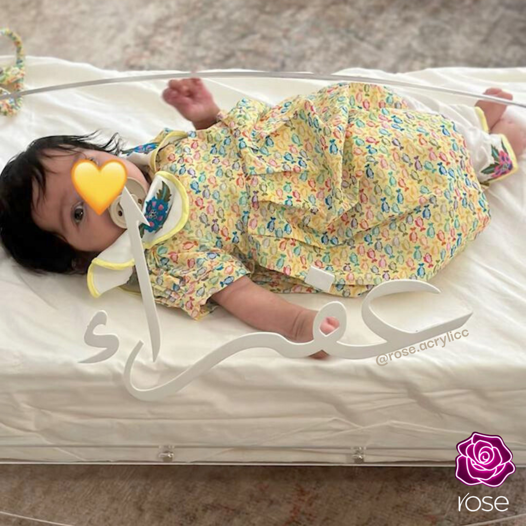 Custom Acrylic Rocking Bed for Newborns – Personalized Name