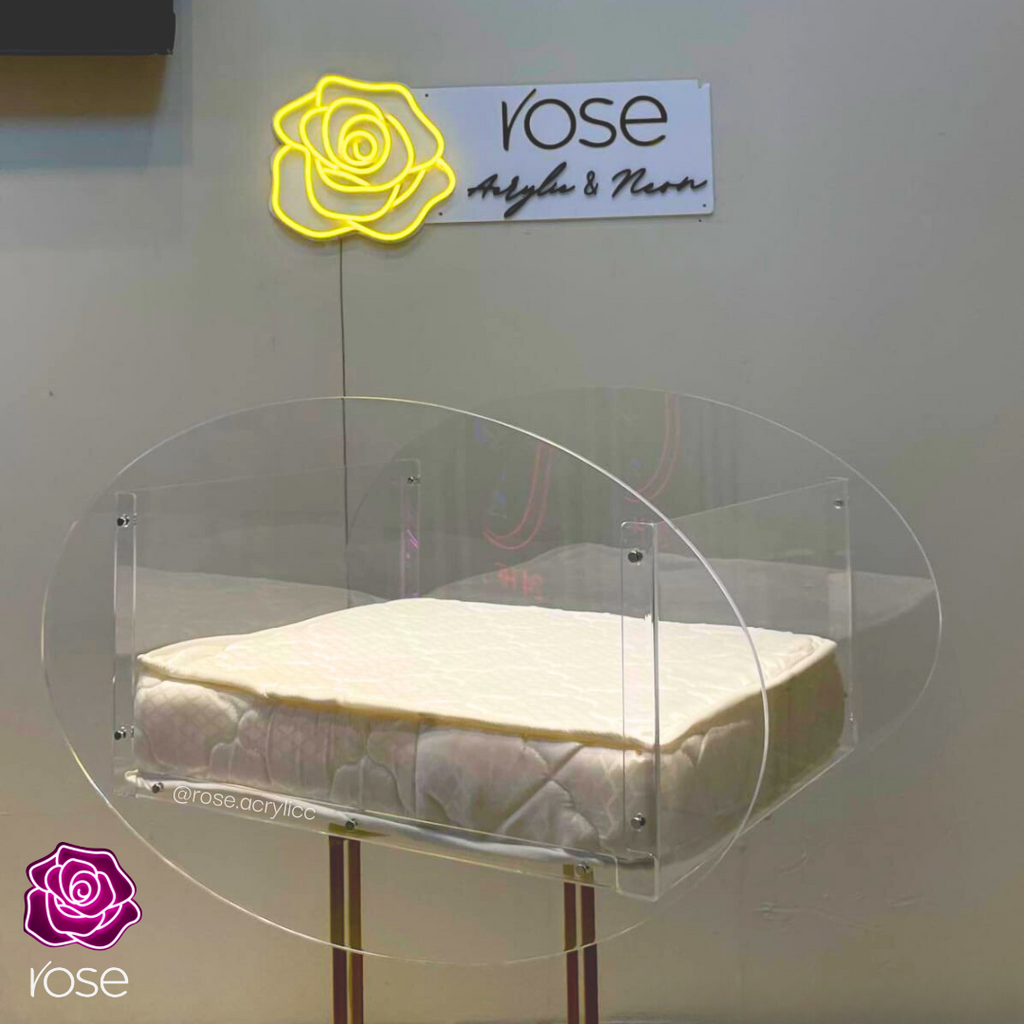 Custom Acrylic Rocking Bed for Newborns – Personalized Name