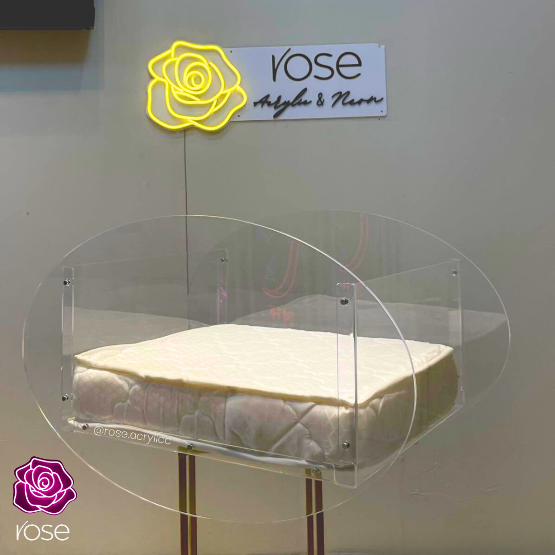 Custom Acrylic Rocking Bed for Newborns – Personalized Name